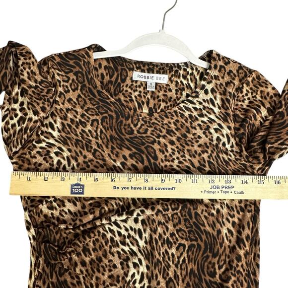 Robbie Bee Leopard Print 3/4 Sleeve Dress size Medium - Picture 5 of 8